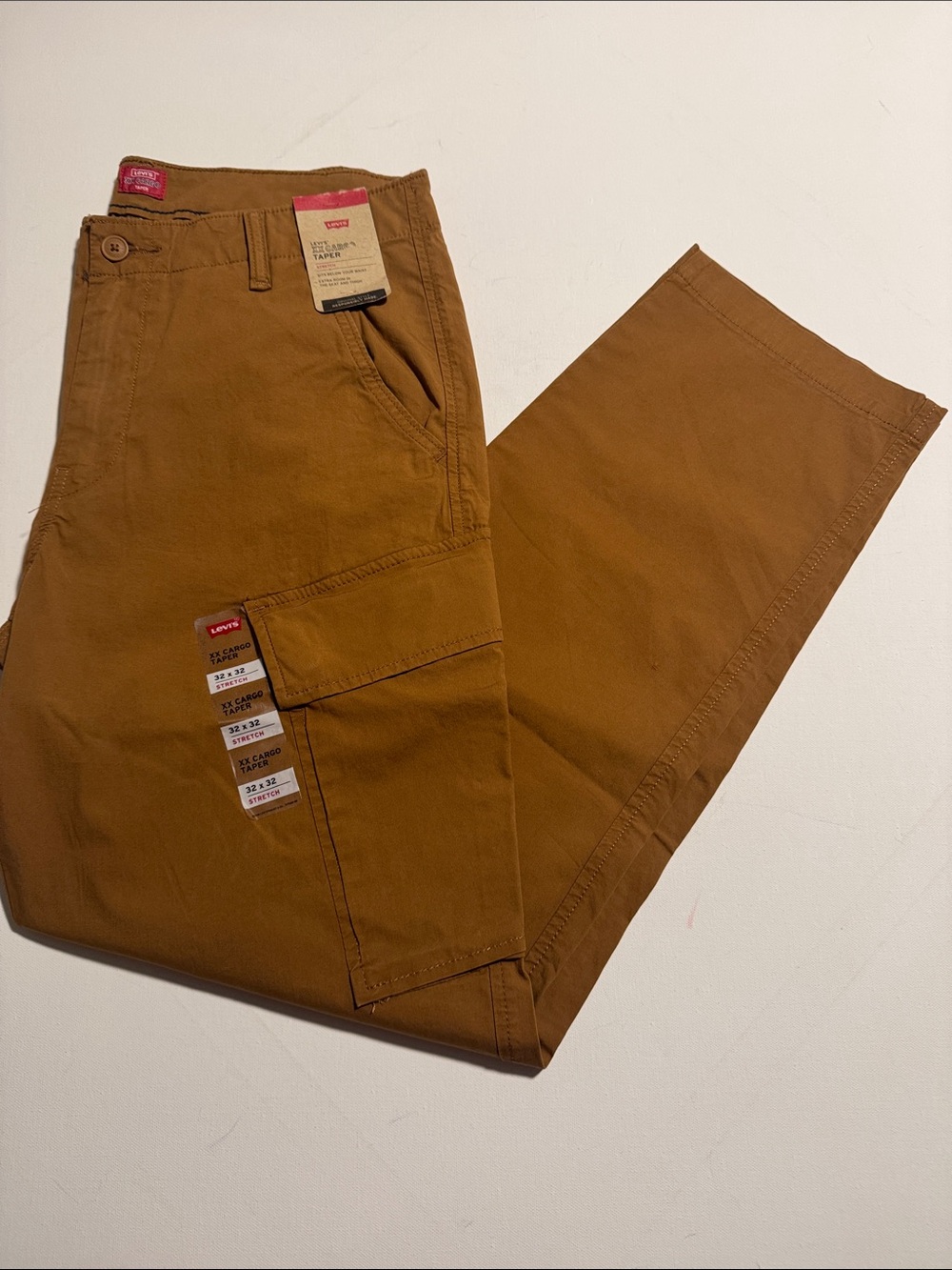Levis Cargo Pants Mens 32 32 Brown Taper